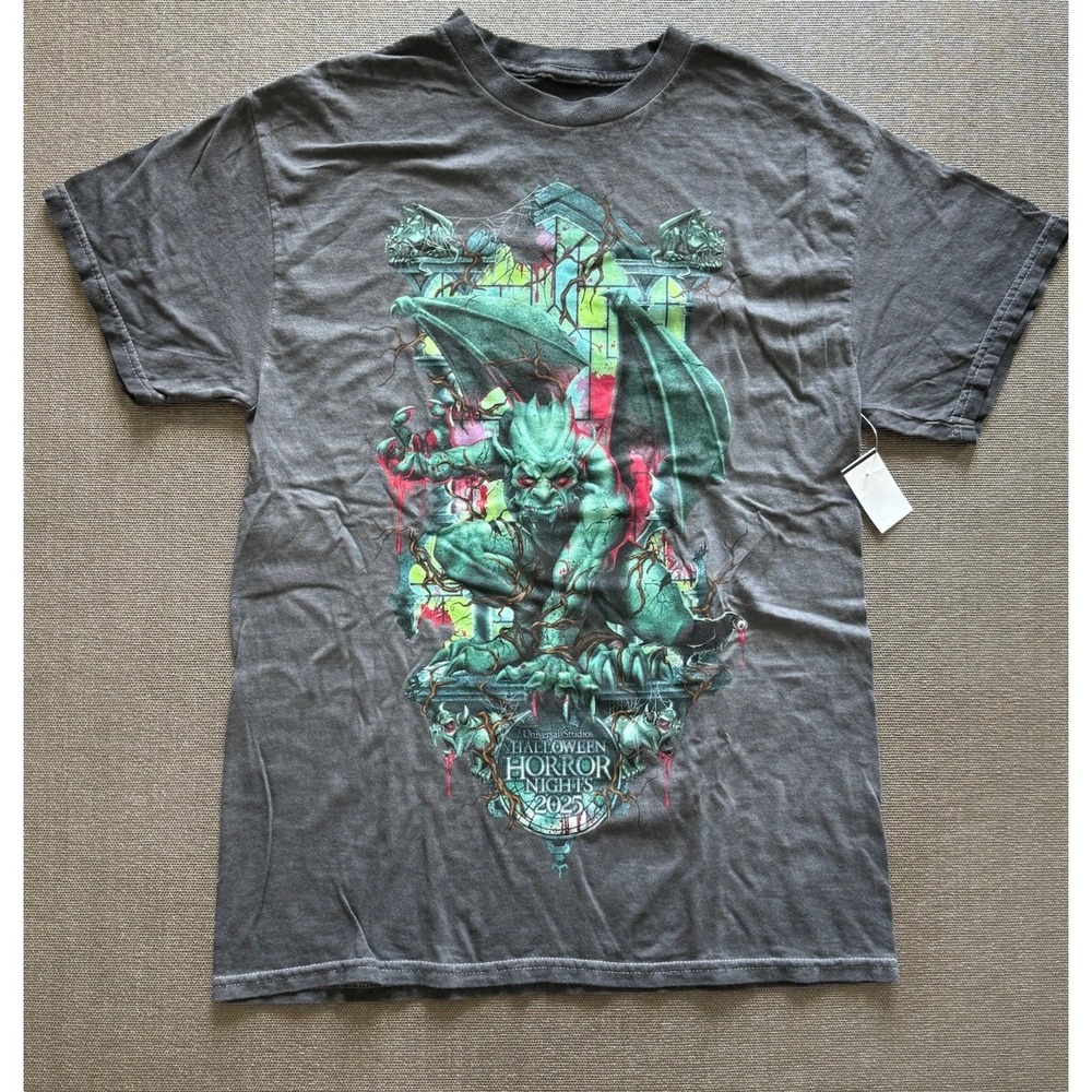 Universal Studios HHN 34 Gargoyle T Shirt Medium NWT 2025 Horror Nights Graphic